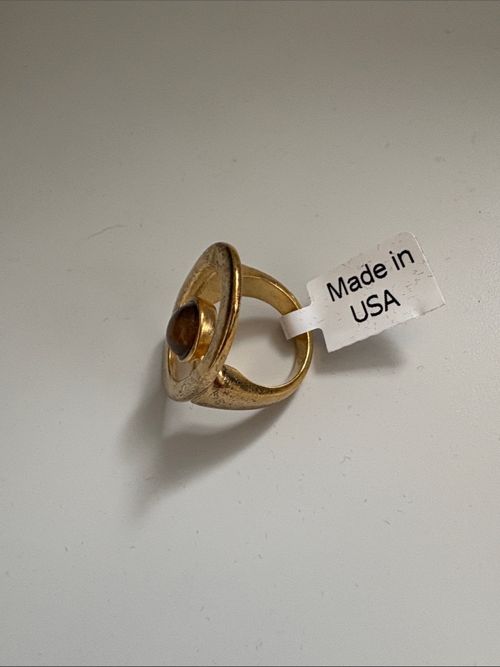 NWT [Ben-Anum] Sculpture Garden 24K Gold-Plated Oval Statement Ring Women’s Sz 7 - Picture 5 of 10